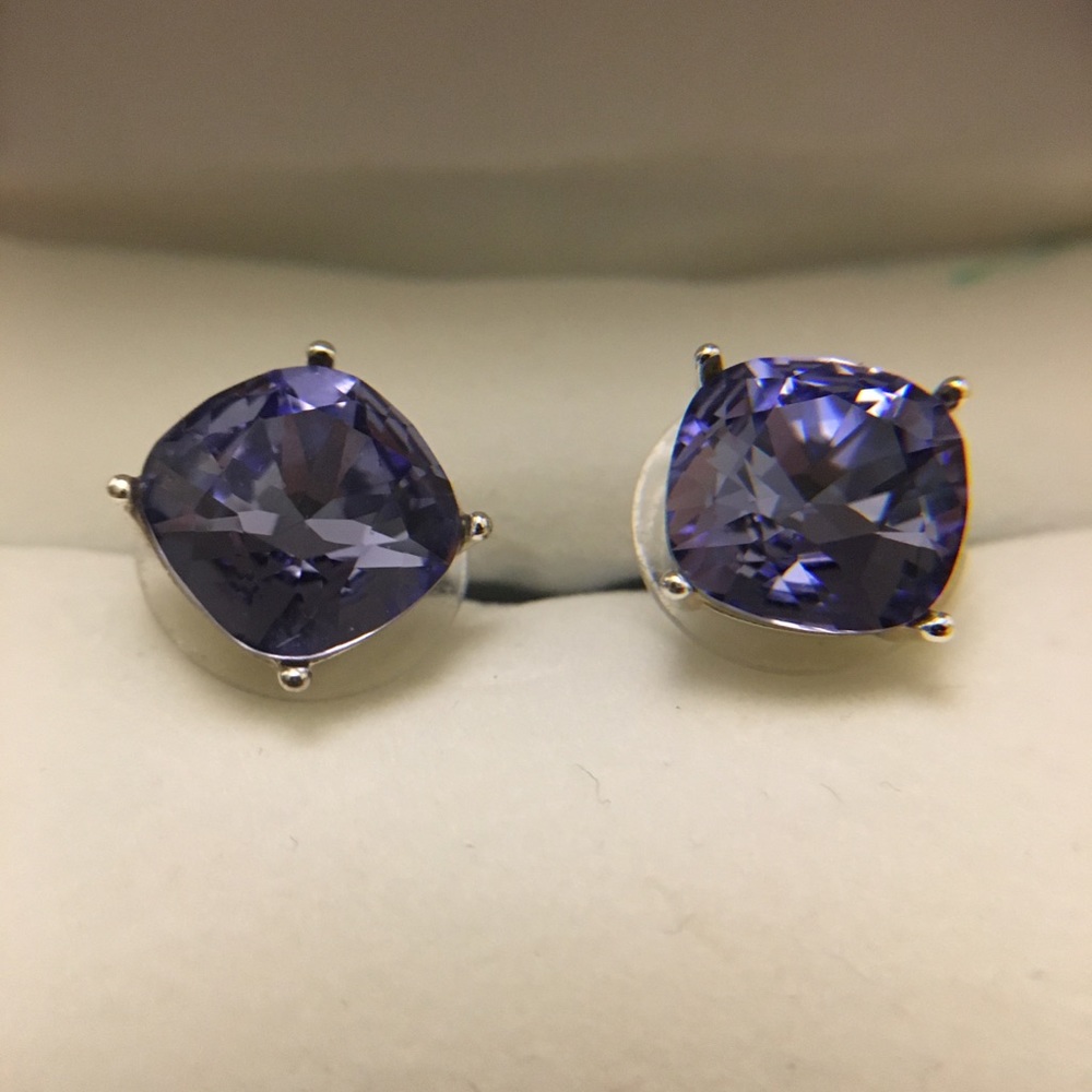 Amethyst Birthstone Swarovski Crystal Earrings